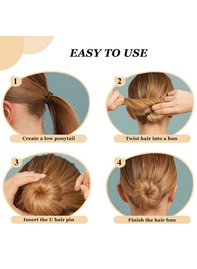 AITRAI U Shaped Hair Pins, 240Pcs Brown U Pins Hair Pins for Buns Updos Hair Grip Bulk for Hairstyle with Storage Box, 2.4inch - Image 4