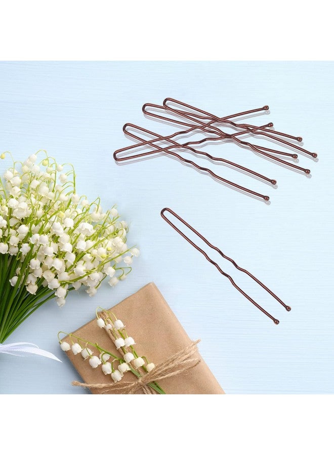 AITRAI U Shaped Hair Pins, 240Pcs Brown U Pins Hair Pins for Buns Updos Hair Grip Bulk for Hairstyle with Storage Box, 2.4inch - Image 5