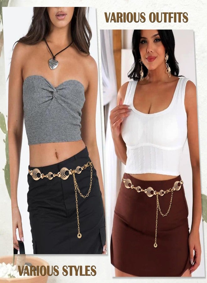 BAOKELAN Chain Belts for Women Metal Waist Chain Chunky Belly Chain for Dresses Gold C 120CM - Image 3