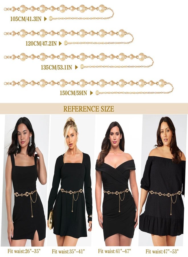 BAOKELAN Chain Belts for Women Metal Waist Chain Chunky Belly Chain for Dresses Gold C 120CM - Image 4