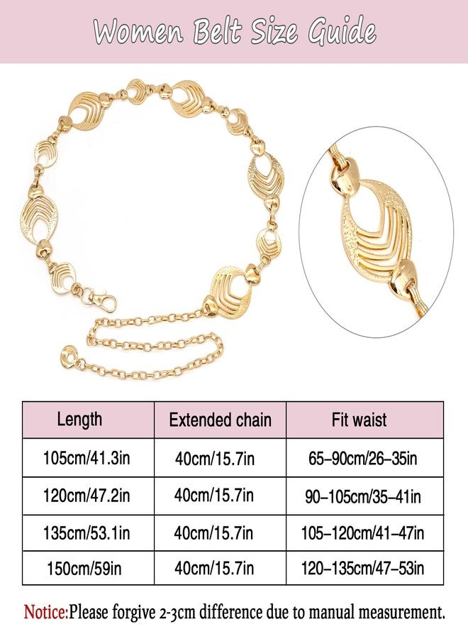 BAOKELAN Chain Belts for Women Metal Waist Chain Chunky Belly Chain for Dresses Gold C 120CM - Image 5