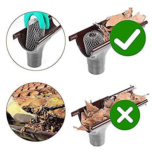 Laicky 10 Pack Gutter Downspout Guards 3.5 Inch Adjustable Aluminium Filter Strainer, Expandable Gutter Strainer for Preventing Blockage Leaves Debris Drain Net Cover Gardening Tools - Image 5