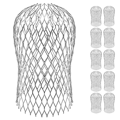 Laicky 10 Pack Gutter Downspout Guards 3.5 Inch Adjustable Aluminium Filter Strainer, Expandable Gutter Strainer for Preventing Blockage Leaves Debris Drain Net Cover Gardening Tools - Image 1