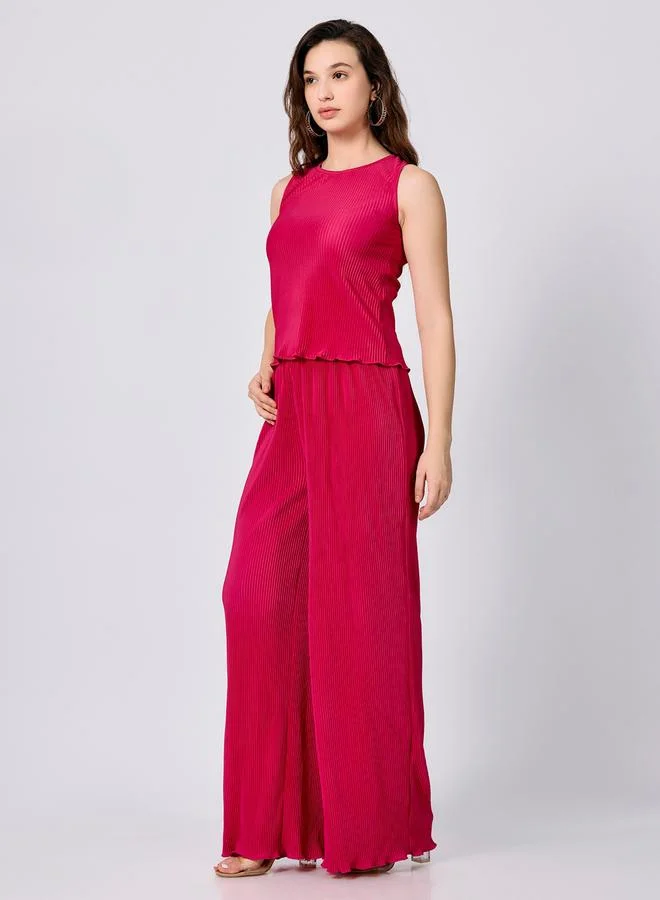 أوجيدر طقم منسق من بنطال بقصة مستقيمة وبلوزة بليسيه