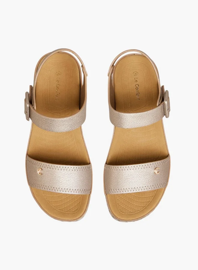 لو كونفورت صنادل بنقوش مع إغلاق بشريط لاصق