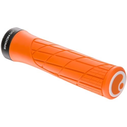 Ergon GA2 MTB All-Mountain Bike Grips – Ergonomic, Adjustable, Soft German Rubber for Trail, XC, Freeride & Bikepacking, Juicy Orange - Image 1