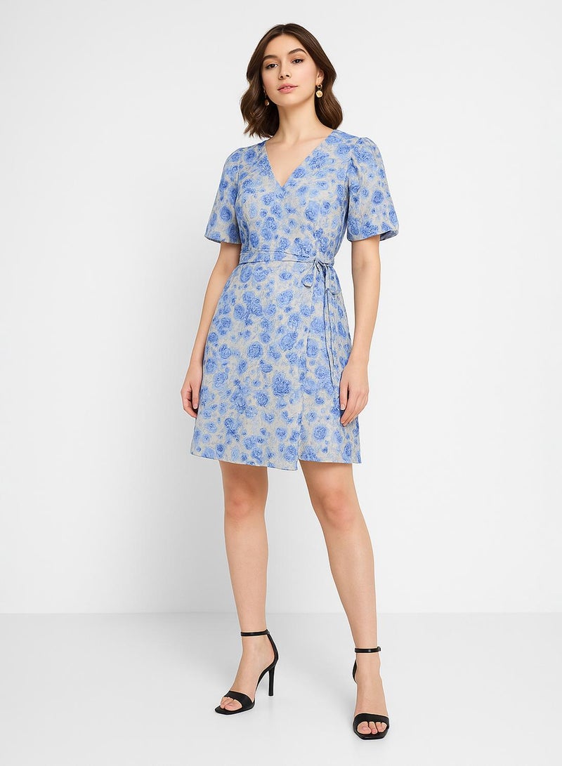YAS Floral Wrap Dress - Image 1