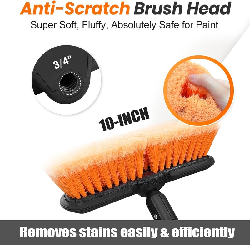 ARTIPOLY 65" Car Wash Brush with Long Handle and 10" Soft Cleaning Brush - Image 3