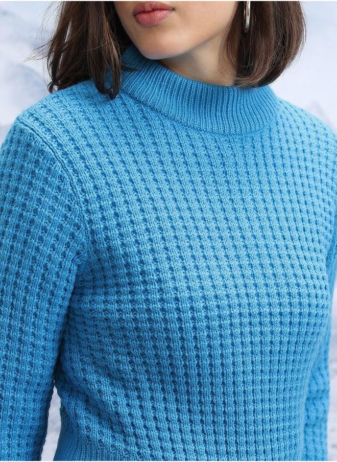 Tokyo Talkies Textured Cable Knit Turtle Neck Sweater by Styli  - Image 5