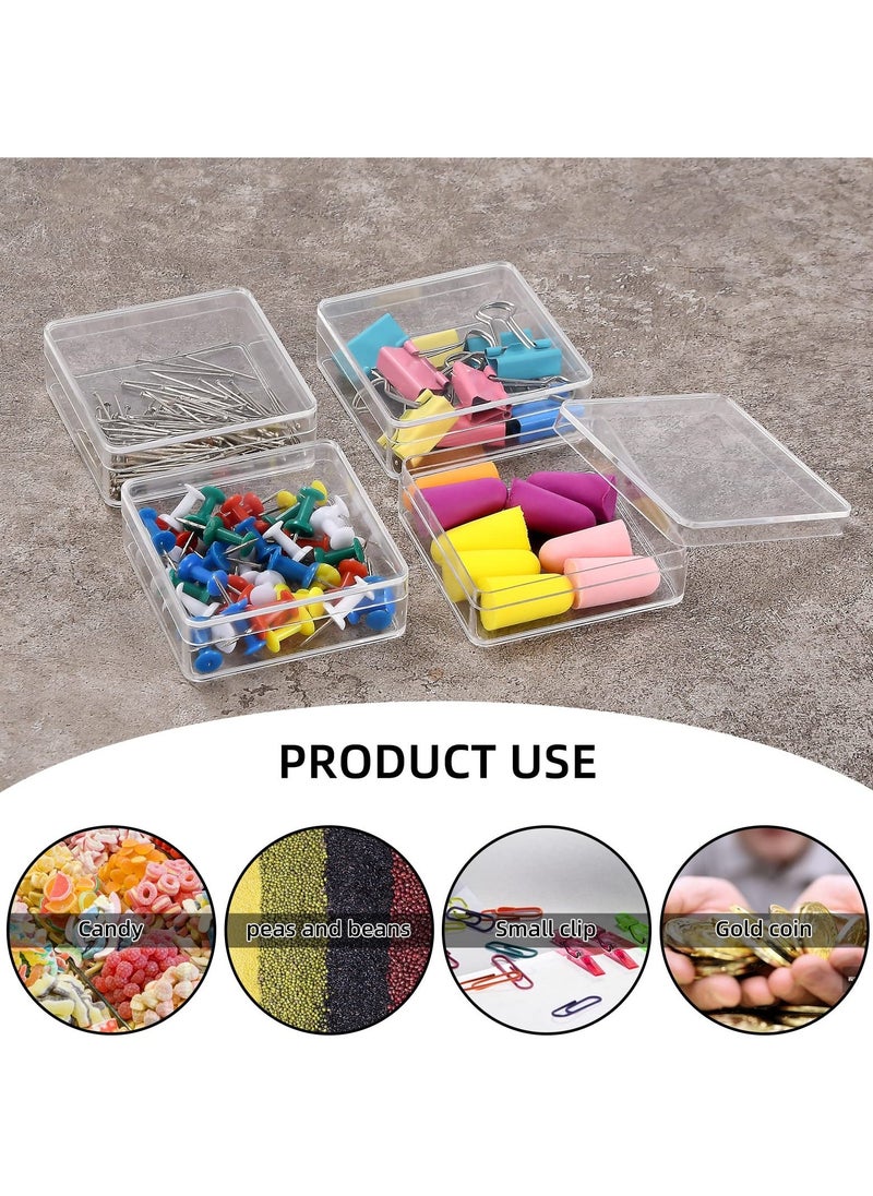 Generic Clear box with Lid, 6 Pcs Plastic Clear Acrylic Square Cube Containers with Lid Storage Boxes, Transparent Display Organizer for Candy Pill, Jewelry Beads, Coins, Craft Supplies (7.5*7.5*4cm)  - Image 5