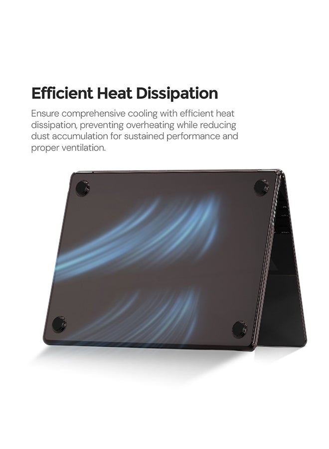 O Ozone Ultra-thin Super Crystal Case Compatible with MacBook Air 13 inch (A2681)M2 2022, (A3113)M3 2024 Case with Keyboard Cover & Protector, Black - Image 3