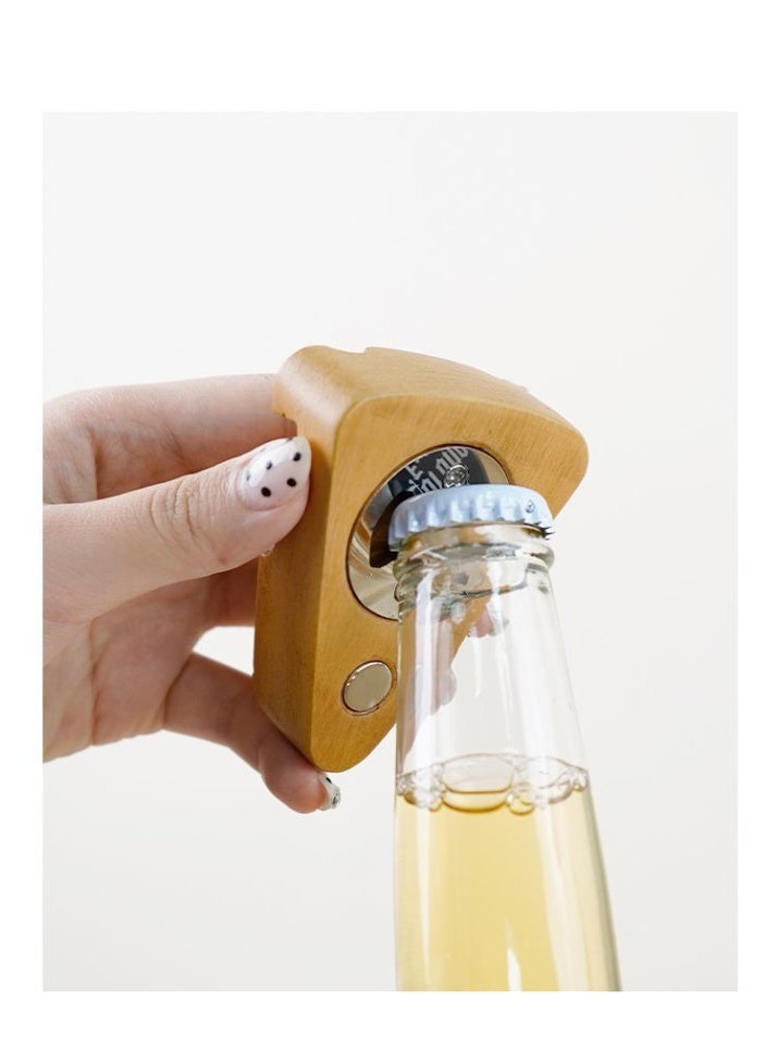 Creative Cheese-Shaped Bottle Opener Fridge Magnet Phone Stand - Image 3