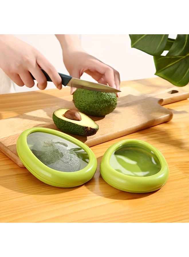 Green Reusable Fruit Vegetable Storage Container With Lid 1pc Durable Plastic Food Safe Kitchen Organizer - Image 2
