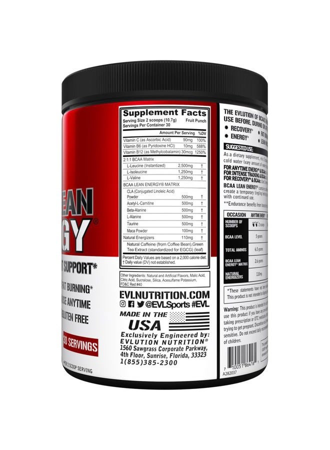 Evlution مسحوق EVL BCAA للطاقة النحيفة - دعم حارق الدهون من الشاي الأخضر قبل التمرين مع الأحماض الأمينية BCAAs ومنشطات نظيفة - مسحوق BCAA لمشروب استعادة ما بعد التمرين لاستعادة العضلات النحيفة - نكهة فواكه مشكّلة - Image 2