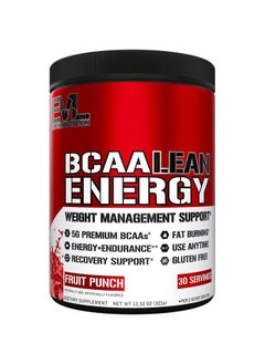 Evlution EVL BCAA Lean Energy Powder - Pre Workout Green Tea Fat Burner Support with BCAAs Amino Acids and Clean Energizers - BCAA Powder Post Workout Recovery Drink for Lean Muscle Recovery - Fruit Punch  - Image 1