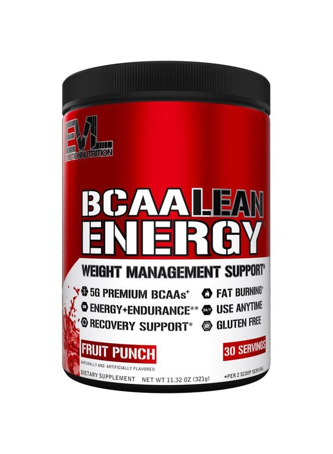 Evlution مسحوق EVL BCAA للطاقة النحيفة - دعم حارق الدهون من الشاي الأخضر قبل التمرين مع الأحماض الأمينية BCAAs ومنشطات نظيفة - مسحوق BCAA لمشروب استعادة ما بعد التمرين لاستعادة العضلات النحيفة - نكهة فواكه مشكّلة - Image 1