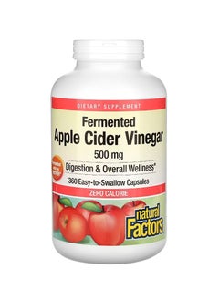 natural Factors Apple Cider Vinegar 500 mg 360 Easy-to -Swallow Capsules  - Image 1