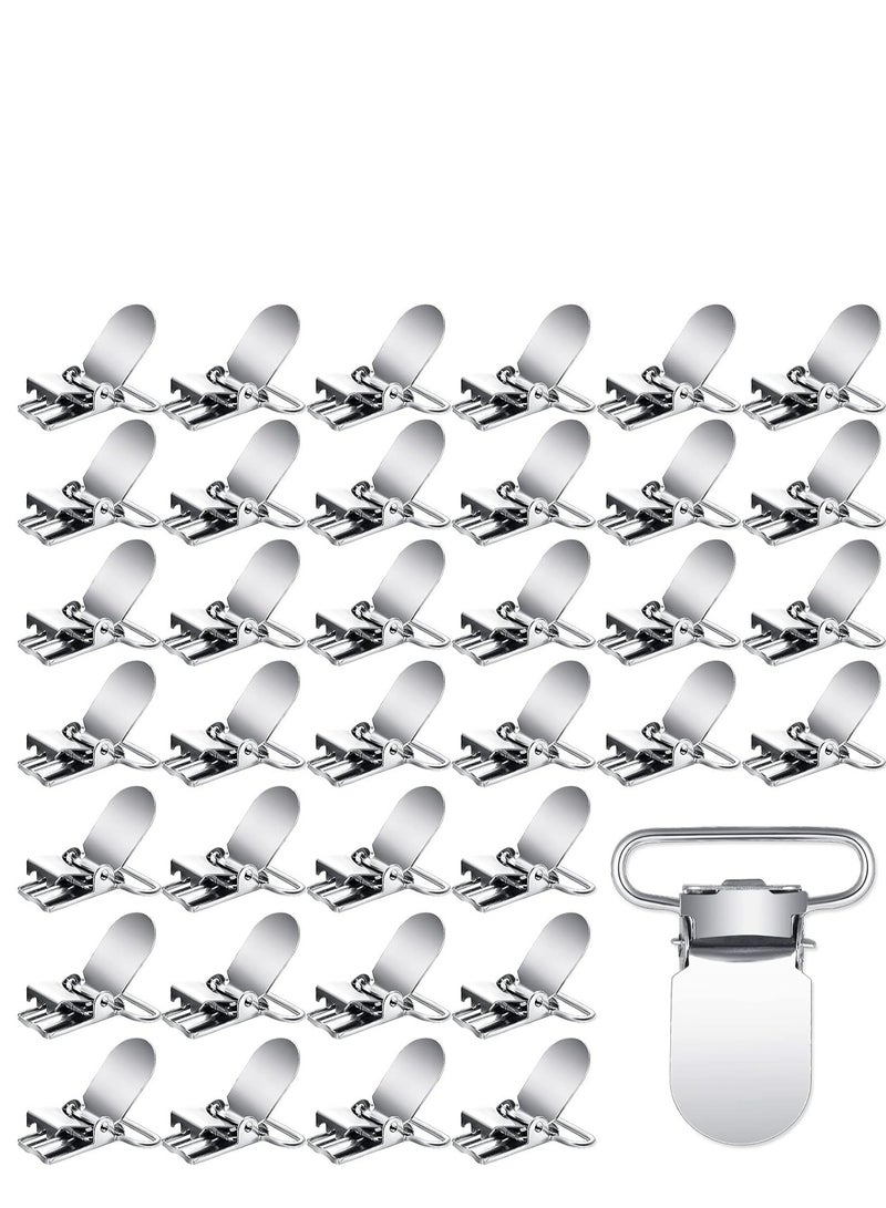 KASTWAVE 100 Pieces Metal Pacifier Suspender Clips Straps Holder Fasteners Clips Baby Pacifier Suspender Snap Heavy Duty Fasteners Clips for Making Pacifier Holders Bib Bed Sheet Fasteners Toy Clip - Image 1