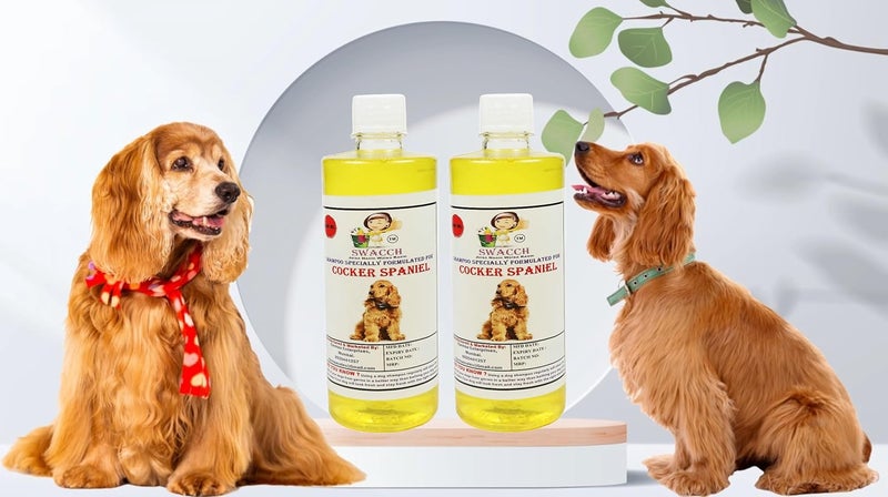 SWACCH Shampoo Specially FORMULATED for Cocker Spaniel 500ML Pack of 2 Lemon - Image 1