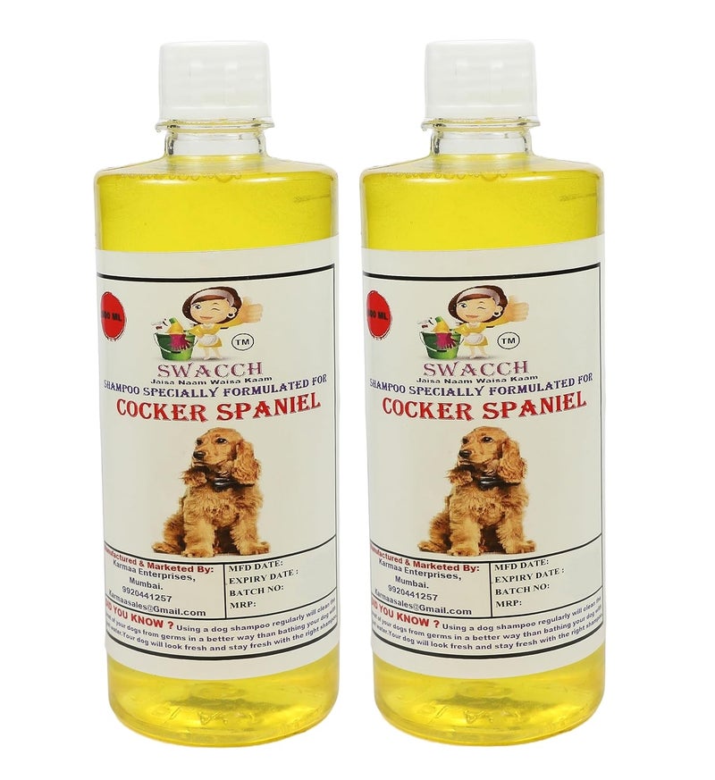 SWACCH Shampoo Specially FORMULATED for Cocker Spaniel 500ML Pack of 2 Lemon - Image 2