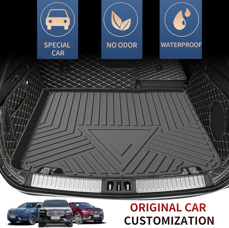 Elsetyler Cargo Liner for Lincoln MKX/Nautilus - Black TPO All Weather Heavy Duty Waterproof Rear Cargo Tray - Image 2
