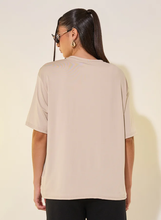 Take Two Take Two Round Neck Graphic Print T-Shirt
