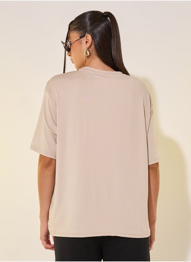 Take Two Take Two Round Neck Graphic Print T-Shirt  - Image 4