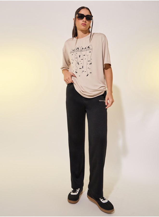 Take Two Take Two Round Neck Graphic Print T-Shirt  - Image 2