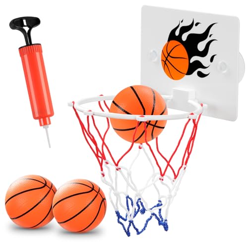 SEISSO Indoor Mini Basketball Hoop for Kids Wall Basketball Hoop for Bathroom Office Suction Cup Basketball for Kids Boys Girls Suction Cup Basketball Toy Lovers - Image 1