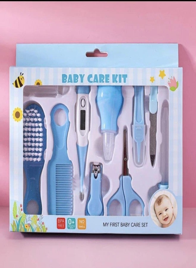 KREXINEUM 10 Pcs Baby Grooming Kit for Newborns | Ear Cleaner, Nail Cutter, Finger Toothbrush & More | Infant & Toddler Care Accessories Set | Portable Travel-Friendly Baby Care Kit | Safe & Soft Grooming Tools - Image 1