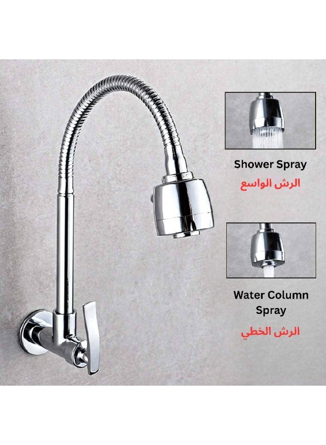 ITG Universal Faucet Extension Hose, Stainless Steel Flexible Tap Tube with Rotating Nozzle, Kitchen Sink Connector, Anti-Leak, Anti-Rust, Easy Installation - Image 3