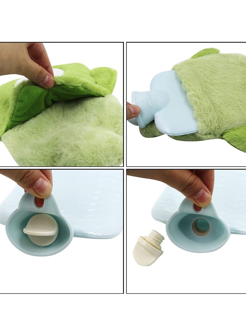 Excefore Hot Water Bag with Soft Cover Water Bag with 3D Cartoon Plush Cover, for Neck, Shoulder Pain and Hand Feet Warmer, Menstrual Cramps, Hot Compress and Cold Therapy - Image 4