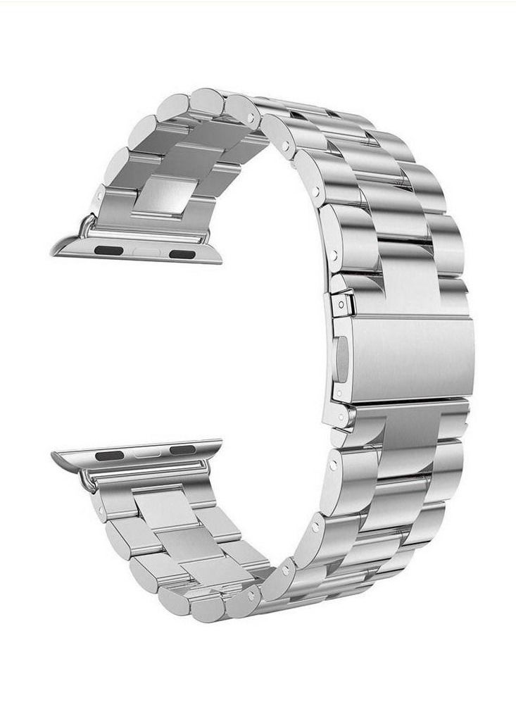 CATANES - Apple Watch Ultra Band 49mm Stainless Steel Band Metal Strap Compatible with Apple Watch Series 49mm/45mm/44mm/42mm Silver - Image 1