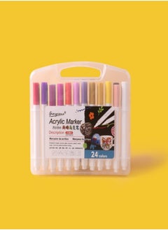 24-Color Set of Acrylic Markers – Washable Water-Based Soft Tip Pens for Vibrant, Durable Artwork