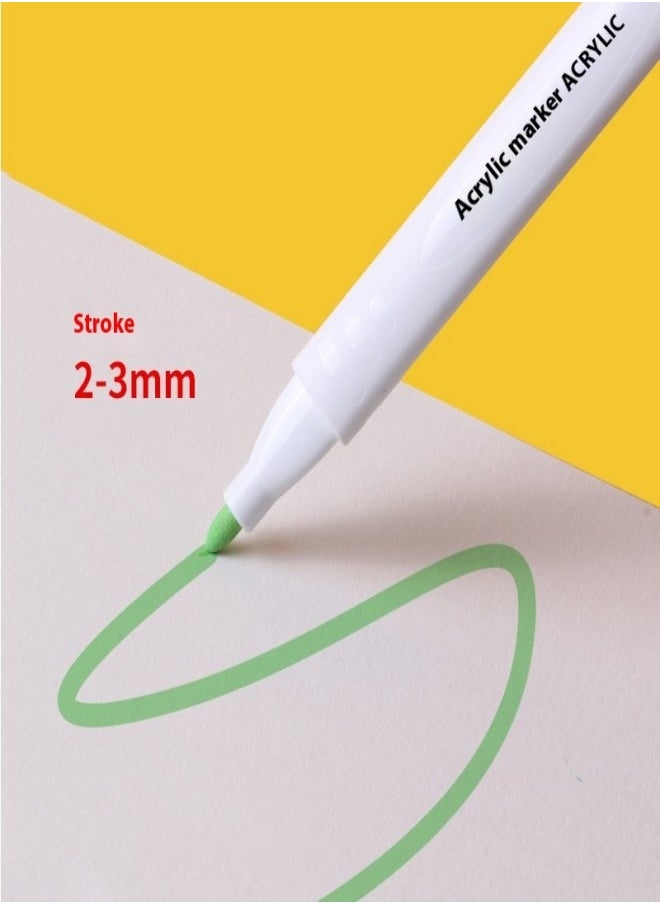 Giorgione - 24-Color Set of Acrylic Markers – Washable Water-Based Soft Tip Pens for Vibrant, Durable Artwork - Image 1