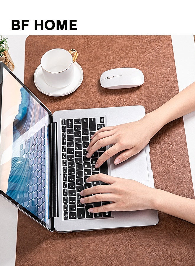 بي أف هوم سجادة مكتب من جلد البقر بتصميم كلاسيكي، وسادة ماوس كبيرة مزدوجة الجوانب، مقاومة للماء والخدش، مقاس 80×30 سم، وسادة طاولة كتابة للكمبيوتر المكتبي، وسادة ماوس، سجادة مكتب للألعاب، ملحقات مكتبية، وسادات ماوس كمبيوتر للعمل واللعب والمكتب والمنزل - Image 2