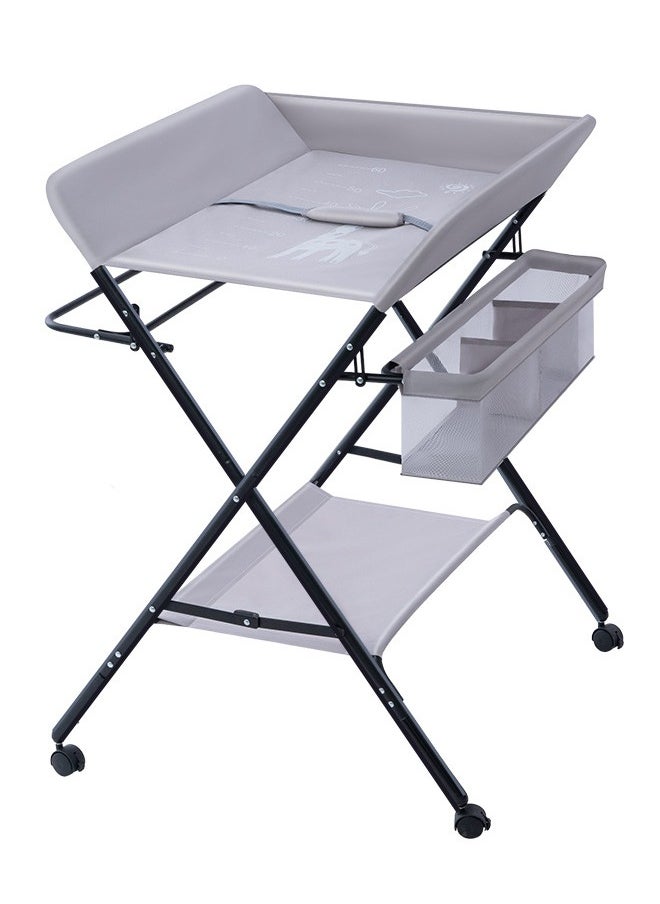 LO.BABY.VE Portable Baby Changing Table with Wheels, Adjustable Height Foldable Diaper Station  - Image 1