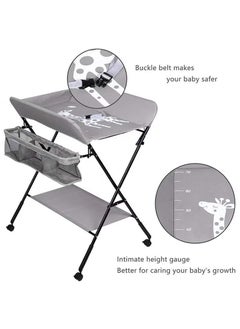 LO.BABY.VE Portable Baby Changing Table with Wheels, Adjustable Height Foldable Diaper Station  - Image 4