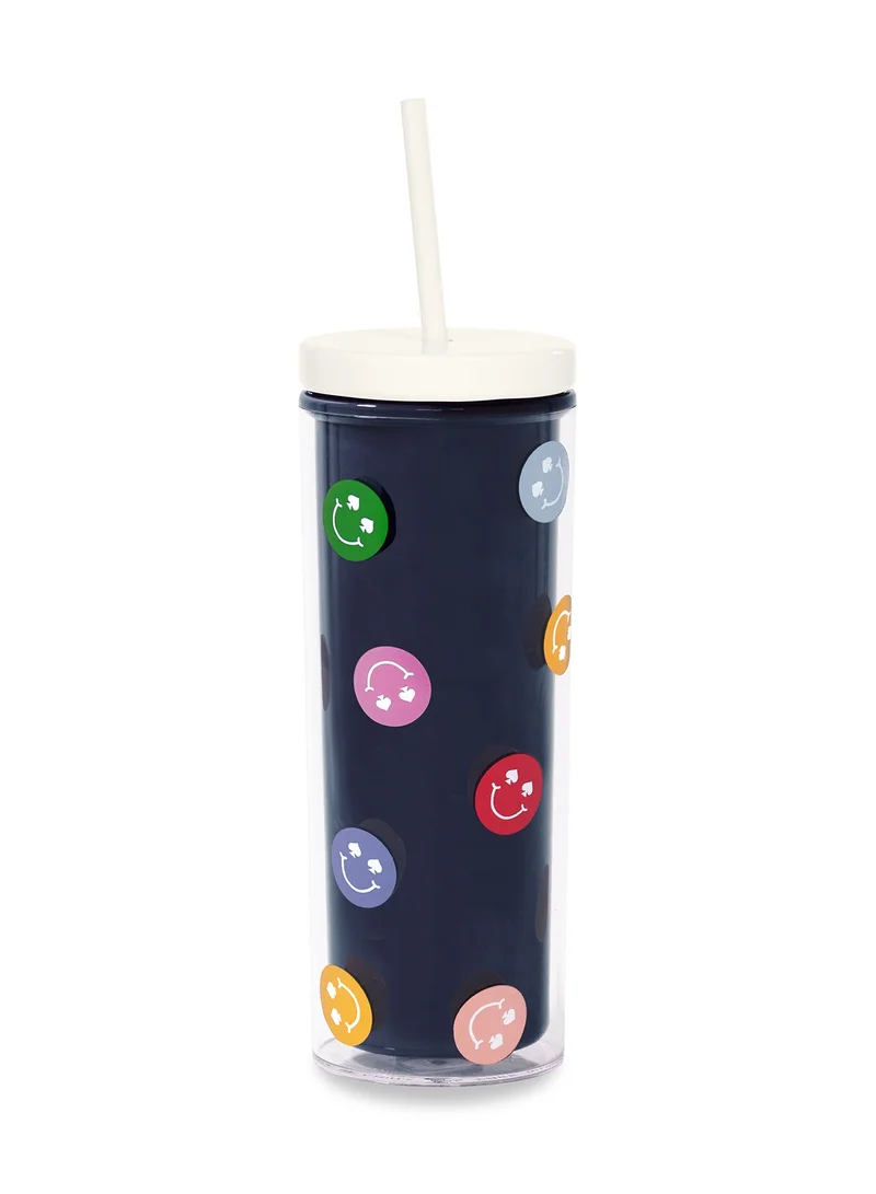 Kate Spade New York Spade Smiley Acrylic Tumbler with Straw