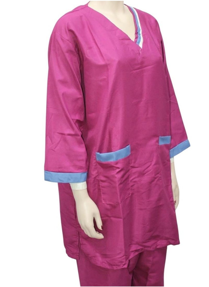 1home - Housemaid Uniform Maid Nanny Scrub Suit 3 piece set - Image 1