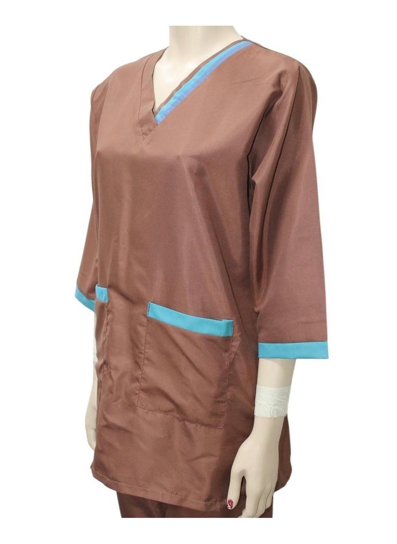 1home - Housemaid Uniform Maid Nanny Scrub Suit 3 piece set - Image 1
