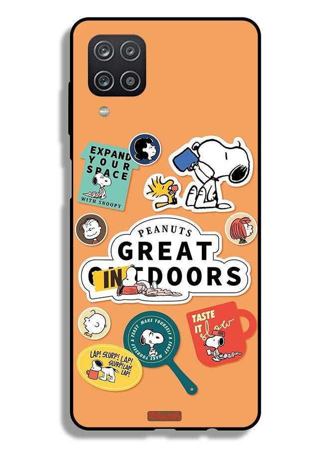 Tolwak Samsung Galaxy M12 Protective Case Cover Peanuts Stickers - Image 1