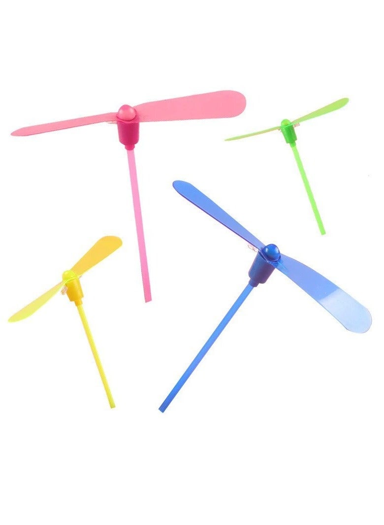10PCS LED Light-Up Flying Bamboo Dragonfly Toy | Classic Hand-Powered Helicopter | Fun Outdoor Spinning Toy for Kids | Party Favor & Gift - Image 4