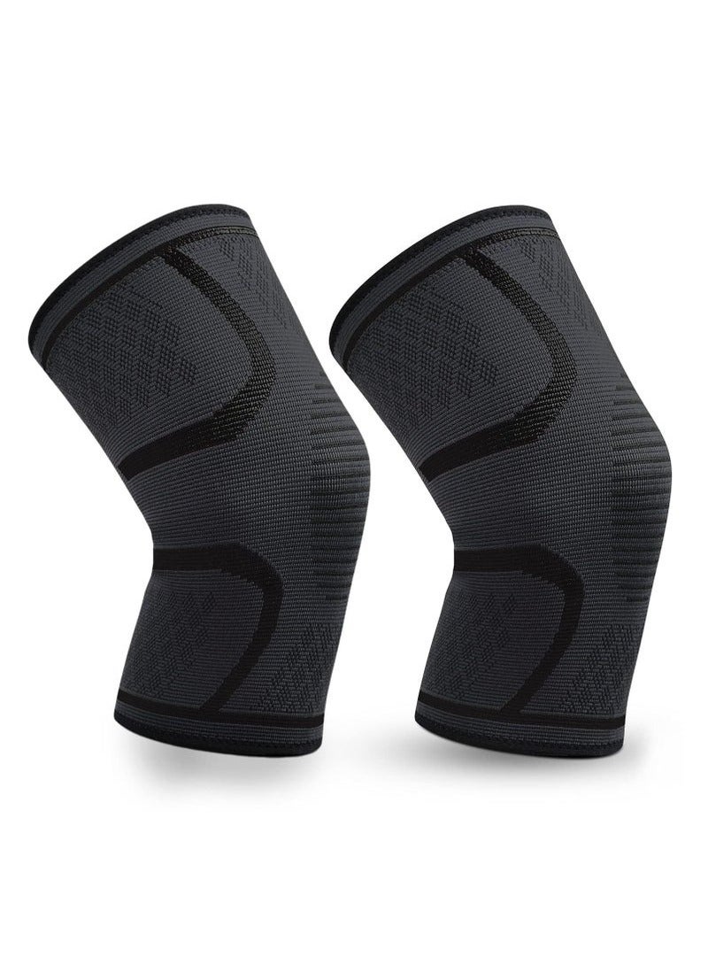 ATRJSZ Knee Brace 2 Pack Knee Compression Sleeve Support for Men & Women Weightlifting, Gym, Workout, Hiking, Sports (Medium)  - Image 1