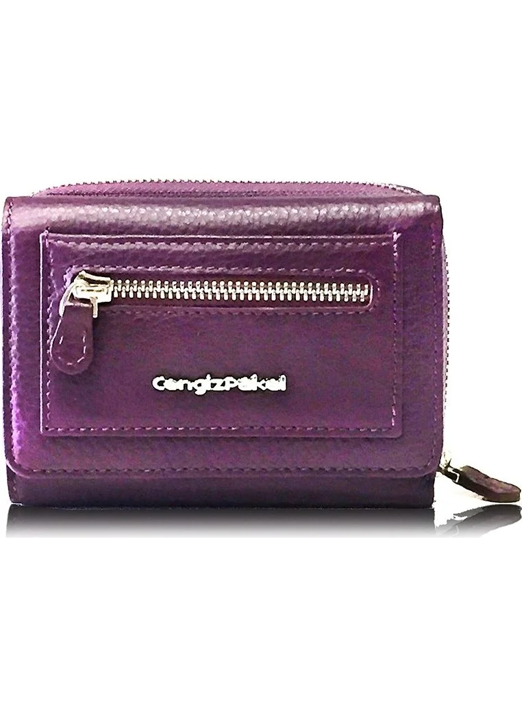 Cengiz Pakel Women's Leather Wallet Plum 65120
