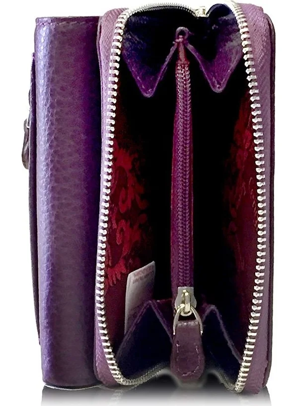 Cengiz Pakel Women's Leather Wallet Plum 65120