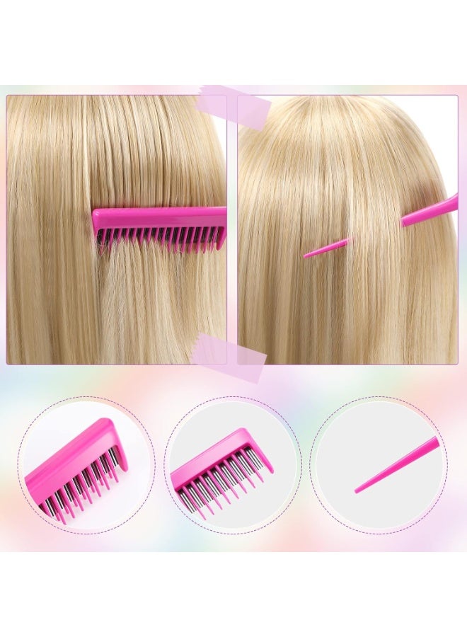 NIKITA.VIVI 8 Pcs Slick Back Hairbrush Set Backcombing Slick Back Hard Bristle Brush Hair Comb Set Teasing Edge Brush Rat Tail Comb Hairclip Dual Edges Hairbrush Grooming Hair Styling Comb - Image 4
