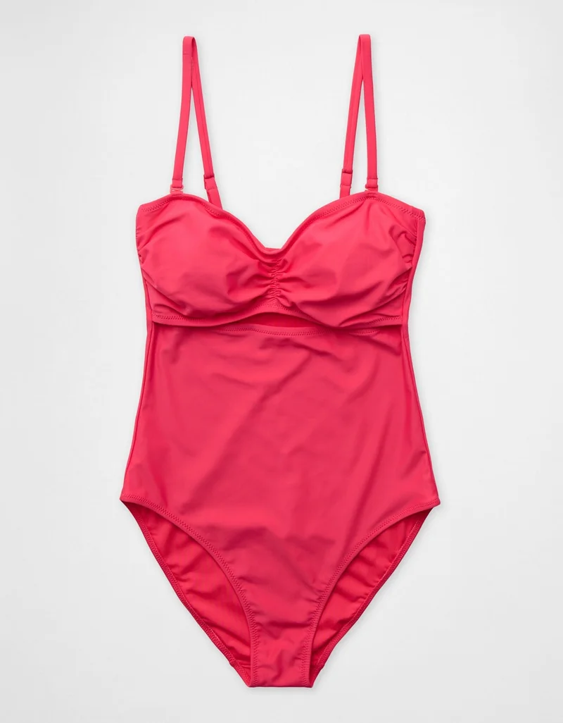 Aerie  Aerie Bandeau Cut Out Full Coverage One Piece Swimsuit for Women | Best Price UAE