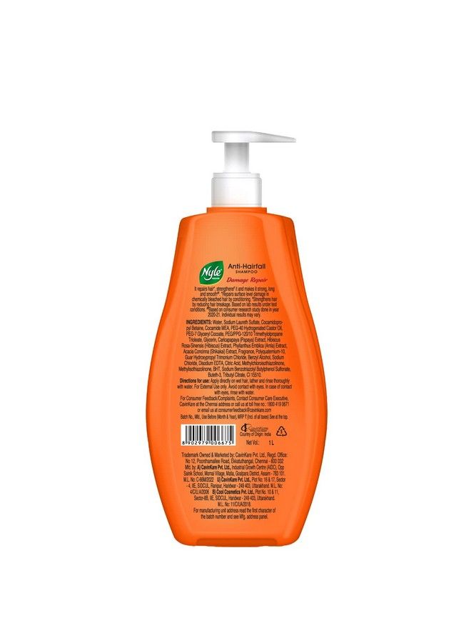 Nyle Naturals Damage Repair Anti Hairfall Shampoo With Shikakai And Hibiscus Gentle And Soft Shampoo Ph Balanced And Paraben Free1L - Image 3