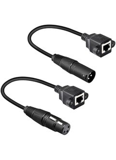 1 Pair XLR 3pin to RJ45 Female Adapter Cable,XLR Male to RJ45 Network Connector Extension Cable Use Cat5 Ethernet for DMXCON Controller Series1.1Ft